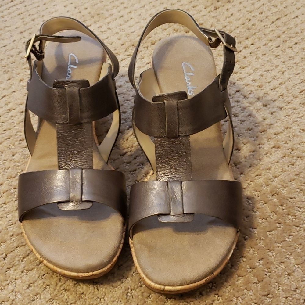 Clark bronze wedges size 10